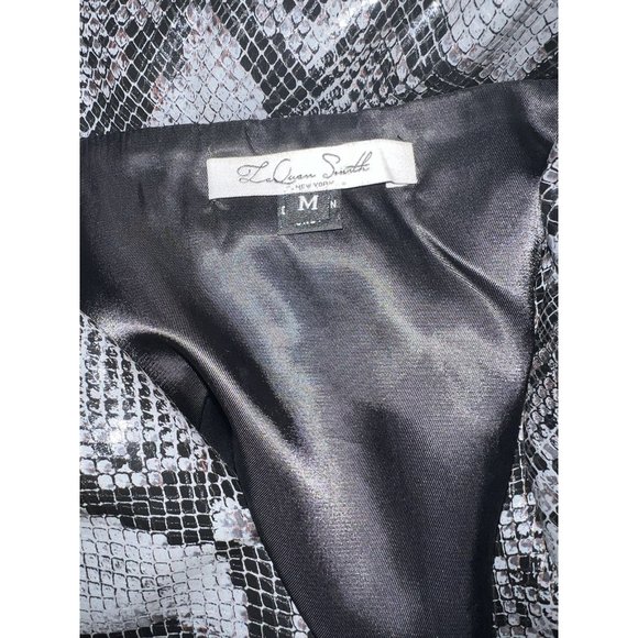 LaQuan Smith Teddy Bear Python-Print Jacket - Picture 9 of 12